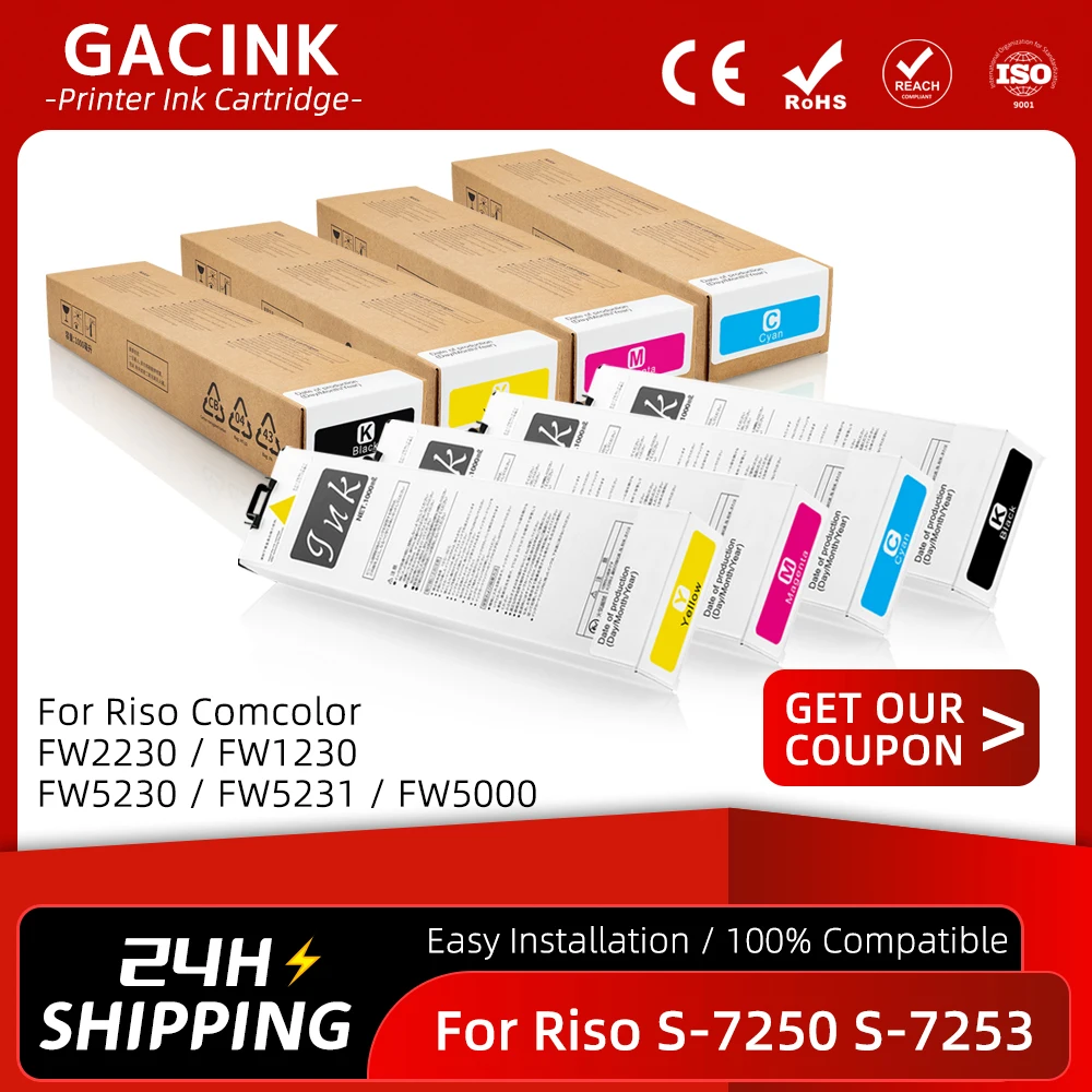 

Compatible Ink Cartridge S-7250 S-7251 S-7252 S-7253 For Riso Comcolor FW1230 FW2230 FW5230 FW5231 FW5000 Inkjet Printer