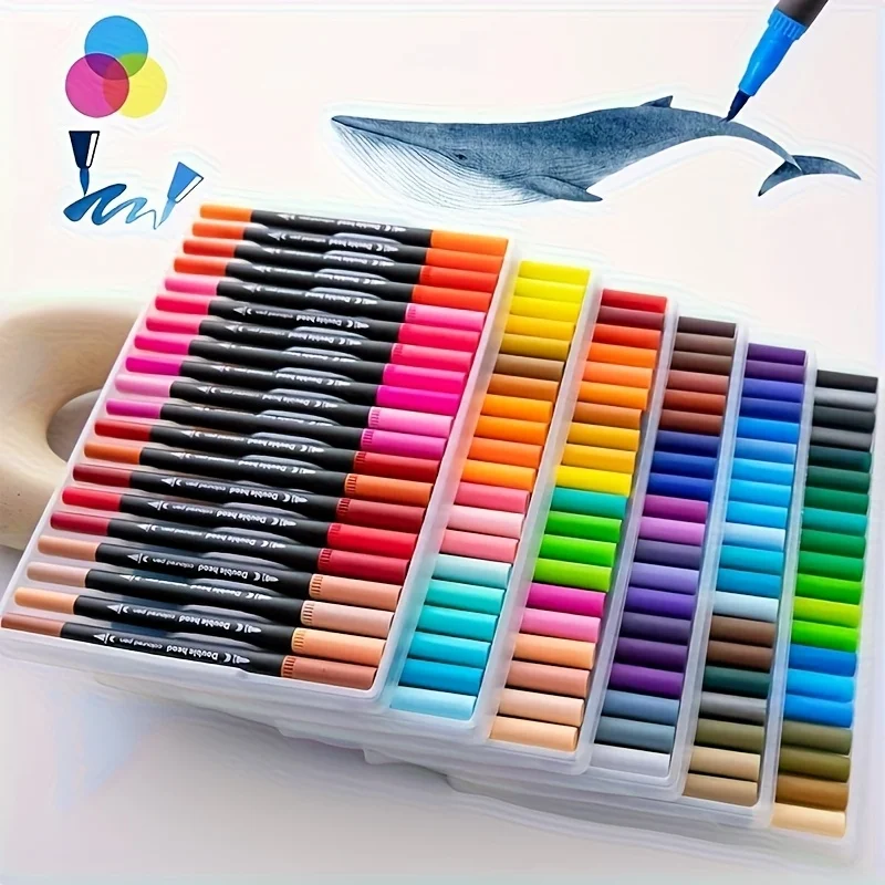 12-teiliges professionelles Mehrfarben-Marker-Pinselset mit zwei Köpfen, perfekt zum Zeichnen, Malen, Färben, Kunst-Graffiti usw., Weihnachtsgeschenk – Detail 6