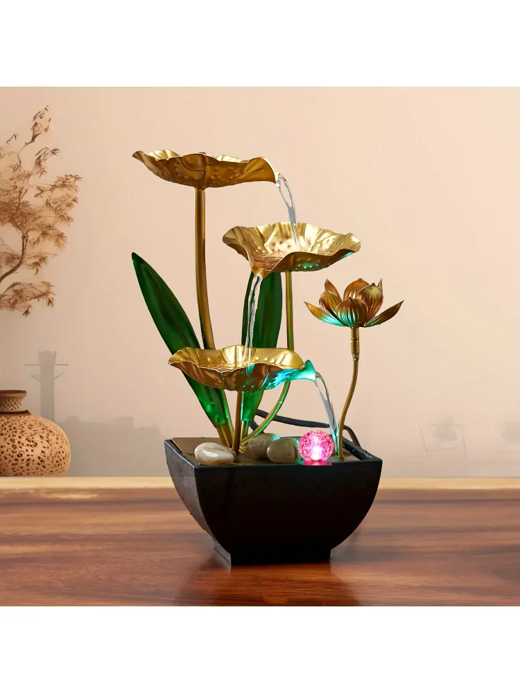 Small indoor fountain automatic circulation humidifier desktop decoration living room and bedroom relaxation crafts