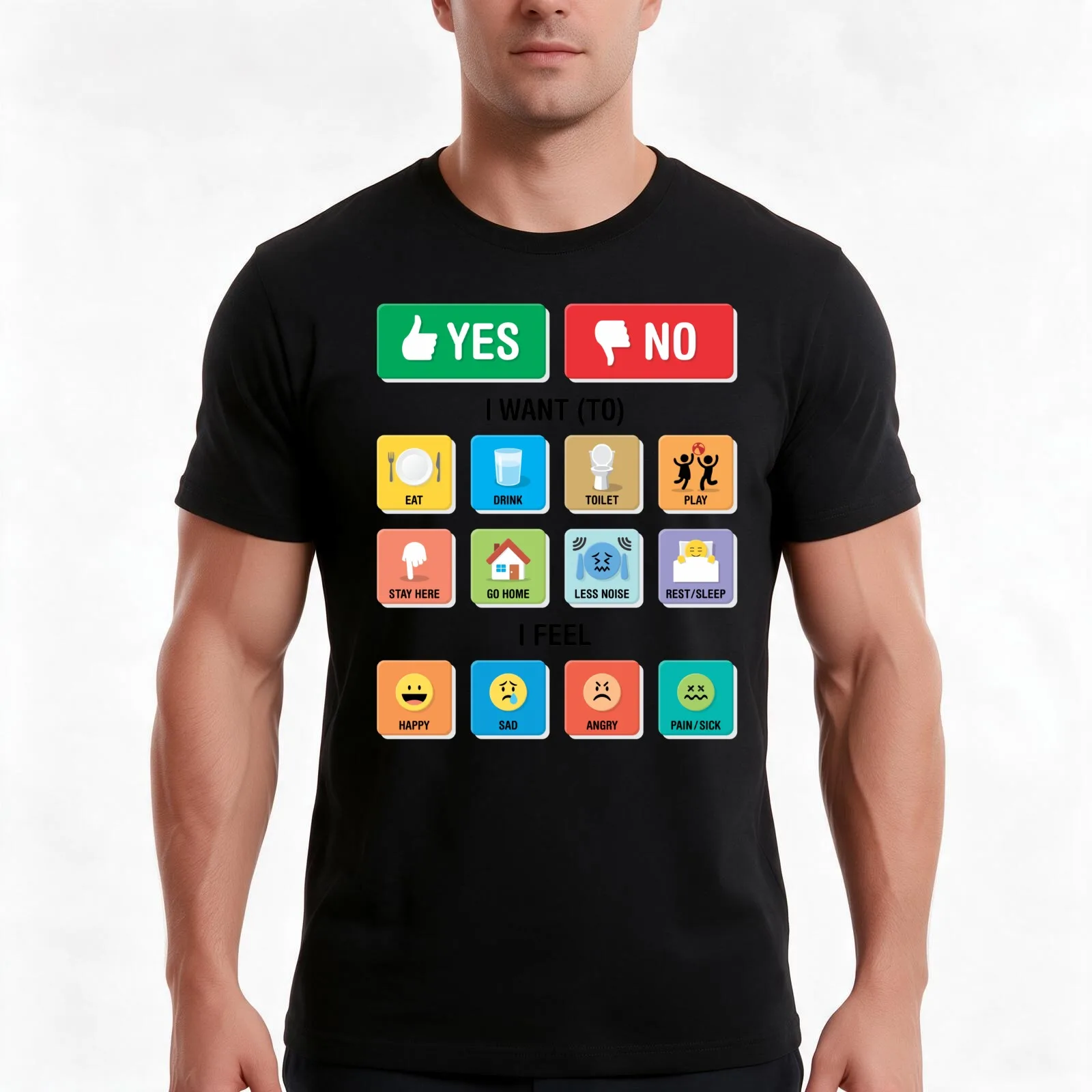 Alternative Communication Tool for Non-verbal Kids by Pointing Symbols & Icons - Autism ASD Speech Apraxia Cerebral P T-Shirt