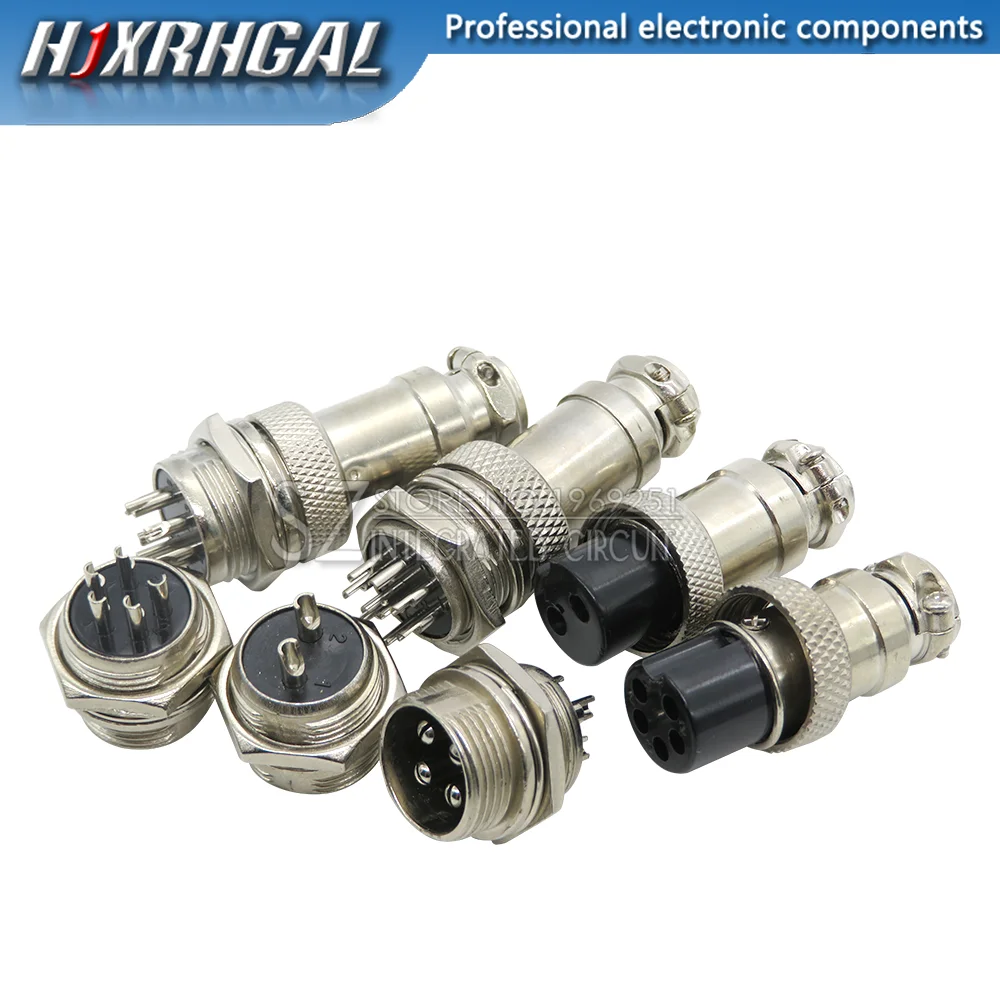 1Set GX16 2/3/4/5/6/7/8/9 Pin Male & Female 16mm ibuw Metal Circular Aviation Connector Socket Plug 2PIN 3PIN 4PIN 5PIN 6PIN