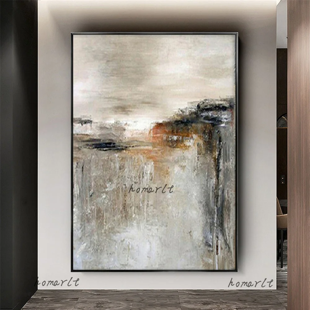 

100% Hand-Painted Gold And Grey Abstract Oil Painting On Canvas Mural Fine Wall Art Picture Modern Home Living Room Decor Gift