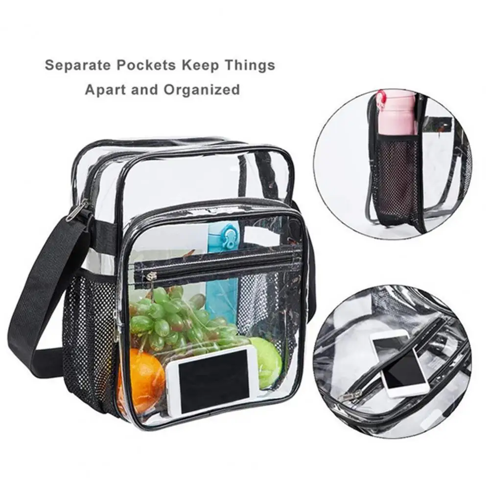 Transparent PVC Shoulder Bag Large Capacity Adjustable Strap Storage Portable Crossbody Pouch Waterproof Outdoor Handbag bolsos