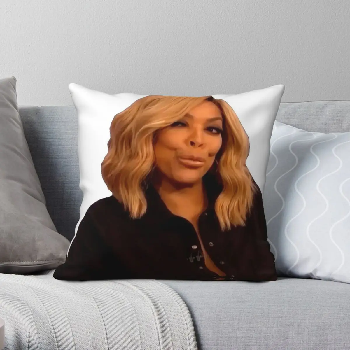 

Квадратная наволочка Wendy Williams Suspicious Pursed Lips, полиэстер, лен, бархатный узор, наволочка на молнии, чехол для подушки 45x45