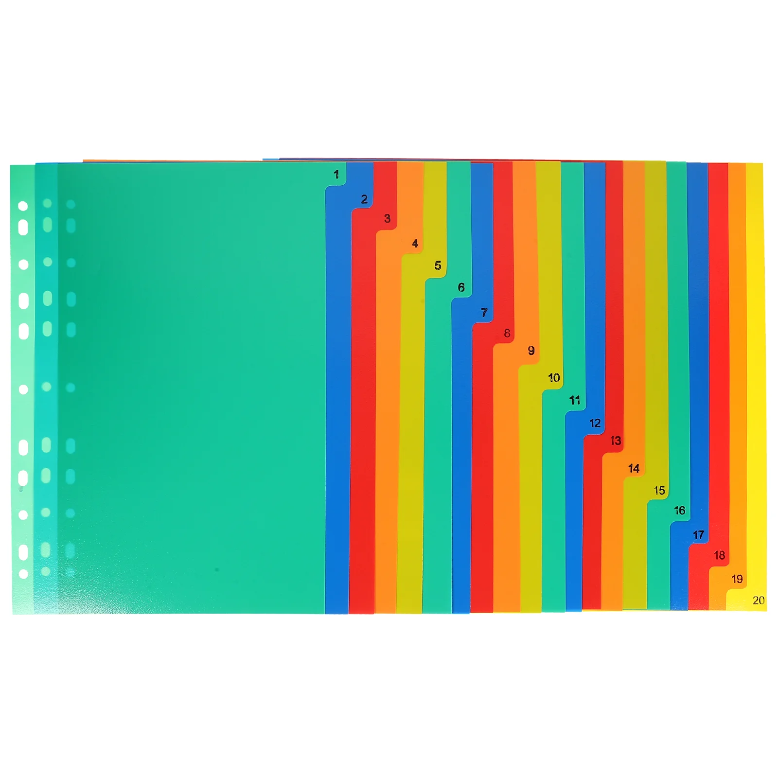 

20 Pcs A4 Separated Loose Leaf Binder Dividers with Tabs Folder 1-20 Page Classification Notebook For Grid Office