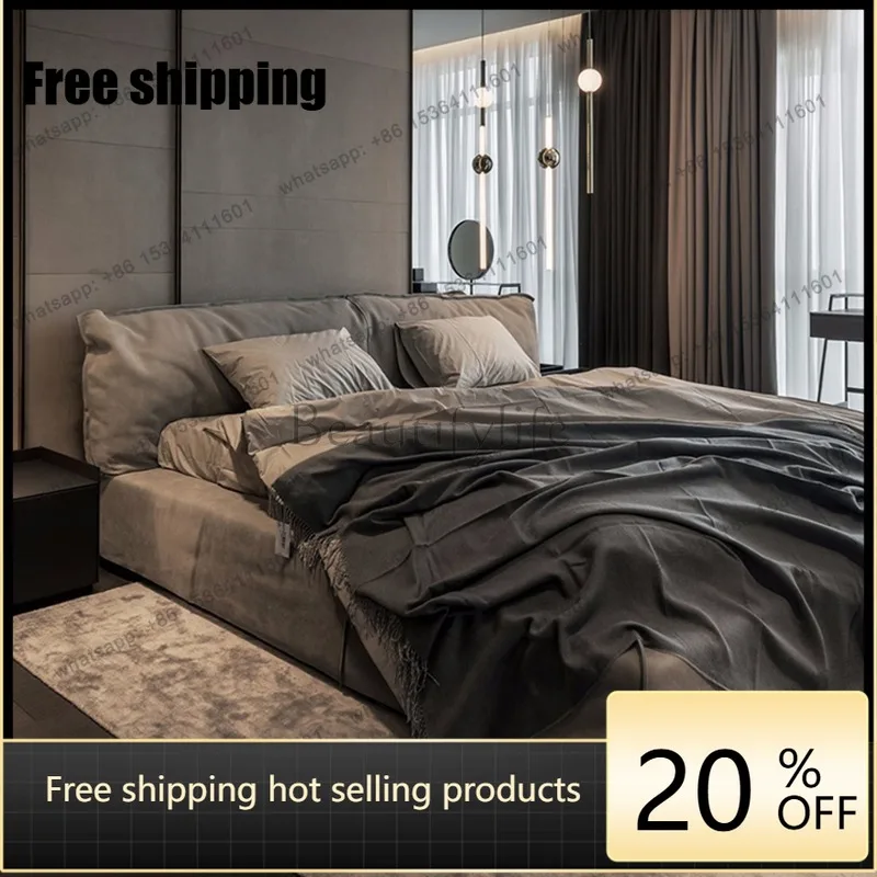 LJY Italian minimalist matte fabric Paris bed simple modern technology cloth Nordic