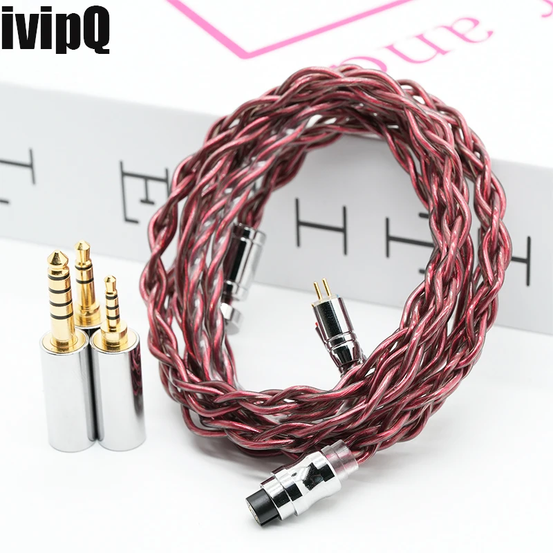 

ivipQ-40 IEM Cable High-purity Litz 7N OCC+Palladium + Graphene Three Elements Headphone Cable，For HD580 HD650 HD800