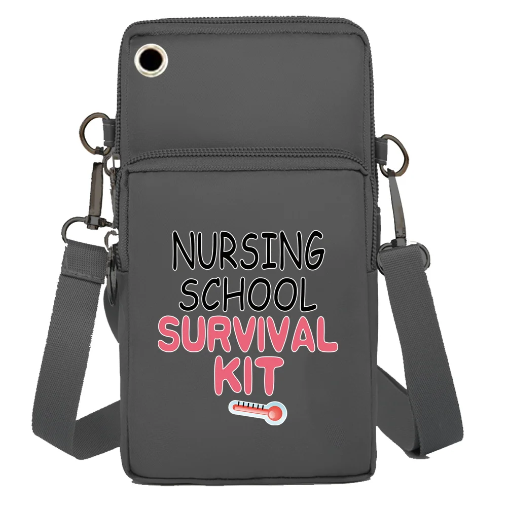 Mobile Phone Bag Shoulder Bags Wallets Apple/Huawei/Xiaomi/Samsung Universal Cell Phone Storage Packet Nurse Print Wrist Pack