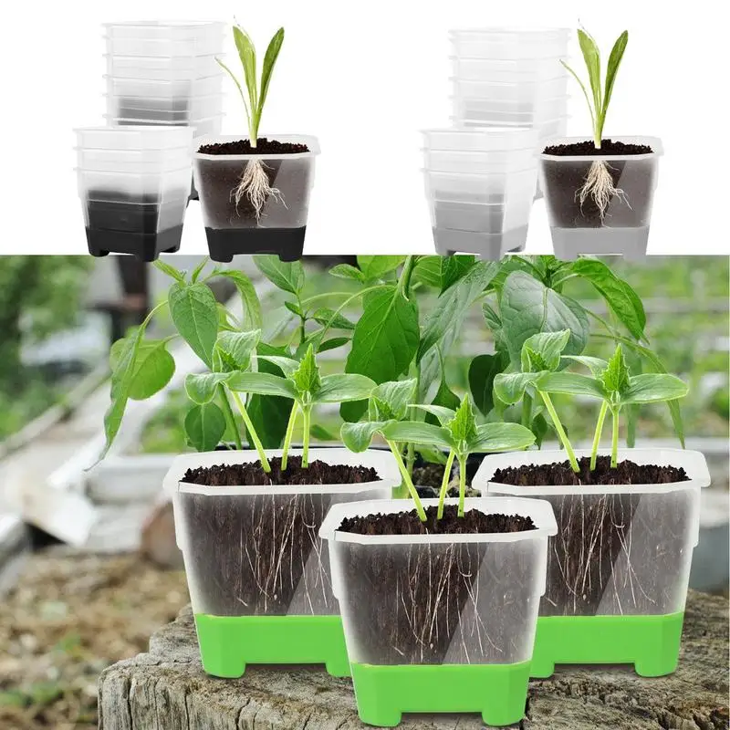 Nursery Pots Flexible Plant Seed Starting Pots Reusable  Flower Plant Container for Succulents Seedlings Cuttings Transplant