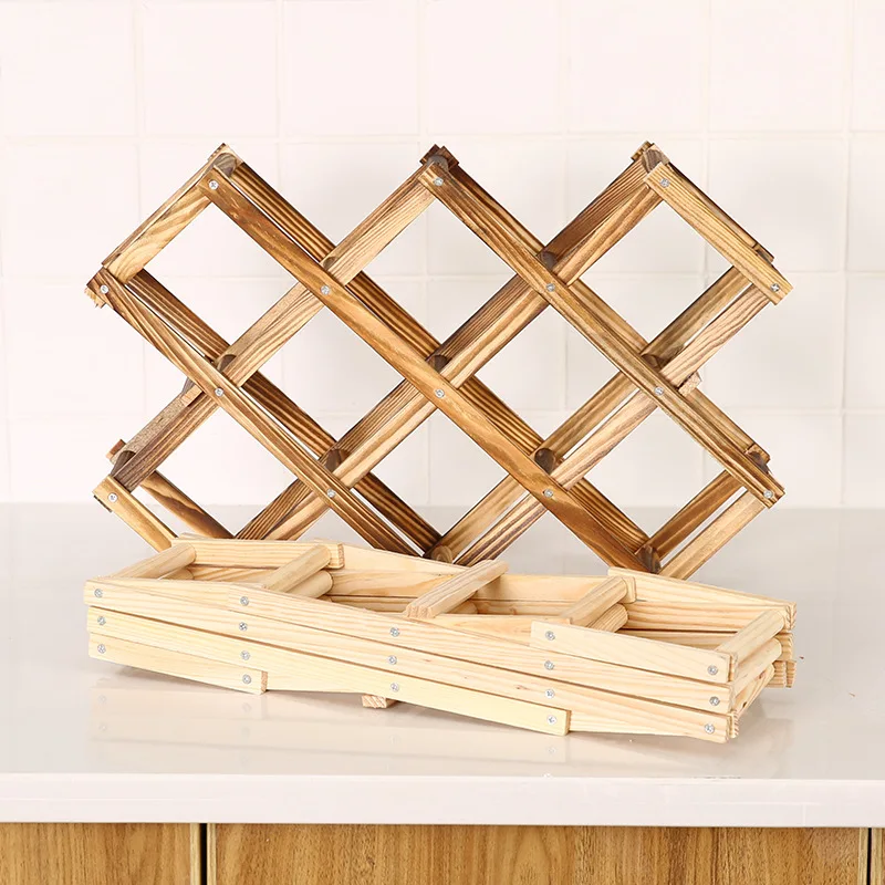 Wine Rack Wooden Wine Bottle Holders Creative Practical Collapsible Decorative Cabinet Red Wine Display Storage Racks