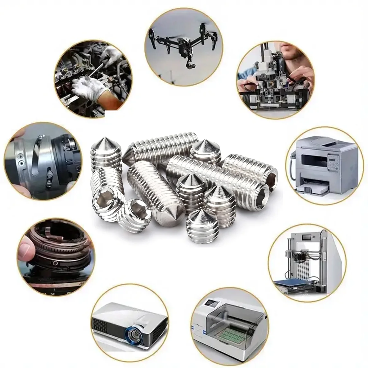 230pcs Stainless Steel Hex Head Screws - Cup Head Set Screws, Concealed Bolts, Machine Screws