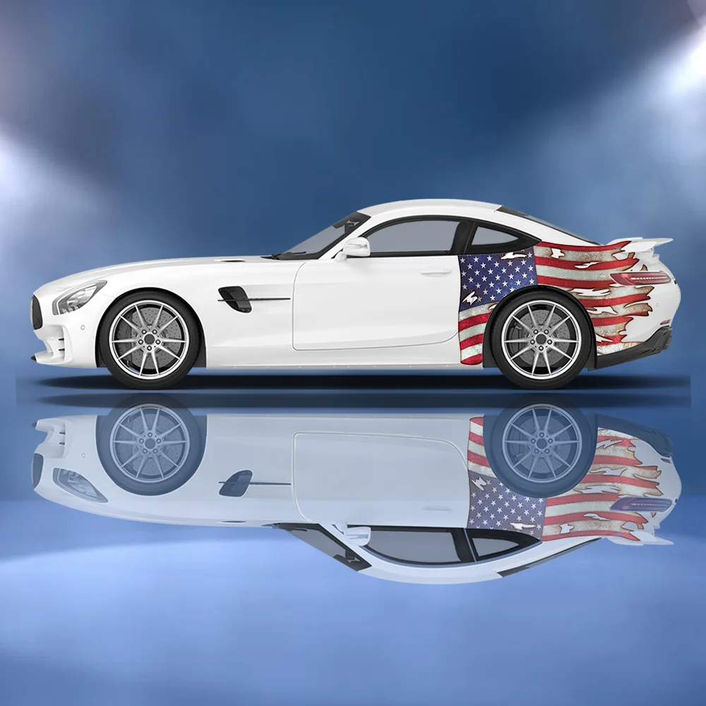 

Винтажная виниловая наклейка с американским флагом для автомобиля, самоклеящаяся наклейка из ПВХ, подходит для грузовиков, внедорожников, украшения, автоаксессуары, подарок