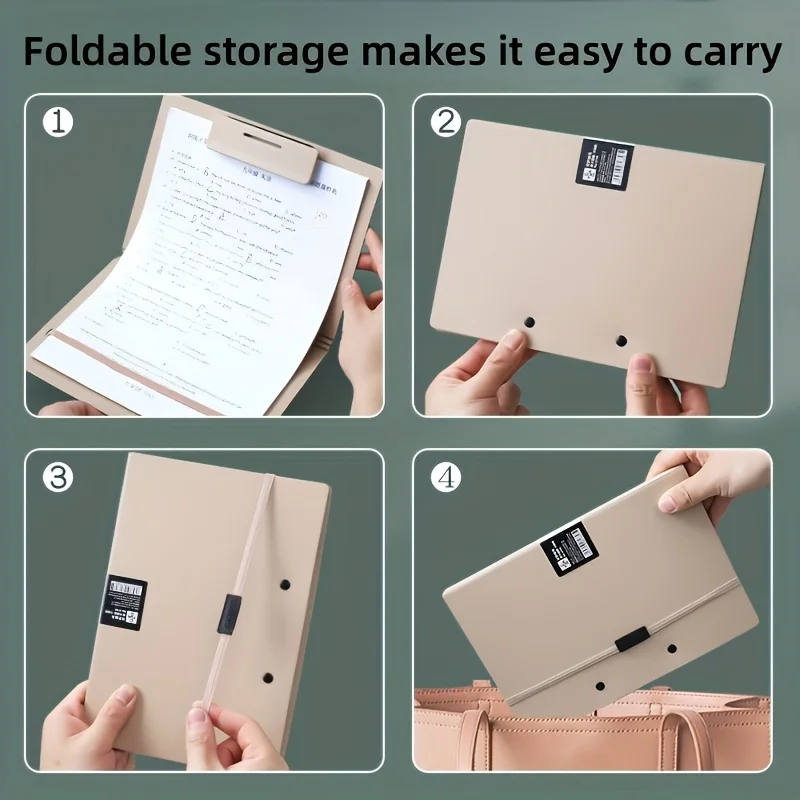 A4 A5 Foldable File Folder Clips, Document Contract Paper Holder, Student Test Paper Storage Clip Board