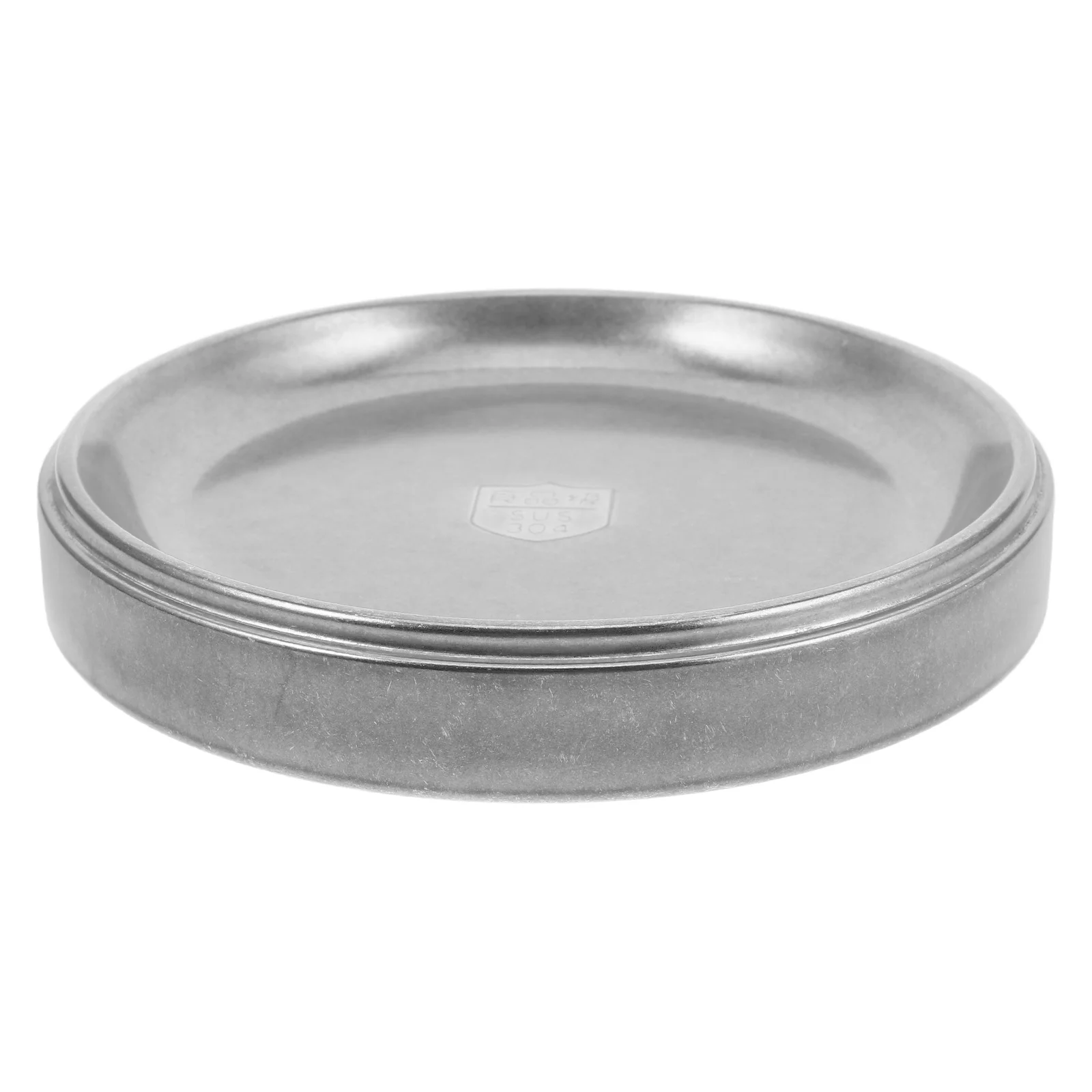

Stainless Steel Buffet Serving Tray Plates Flat Multifunctional Stackable Thickened Vintage Rustic Round Household