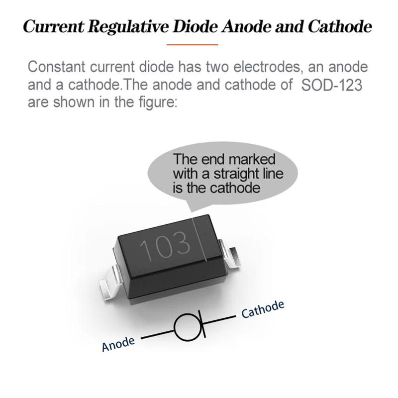 5PCS CRD  S-103T 10.0mA SMD SOD-123 Current Regulative Diode New It Can be Applied to LED Power Supply and Sensors