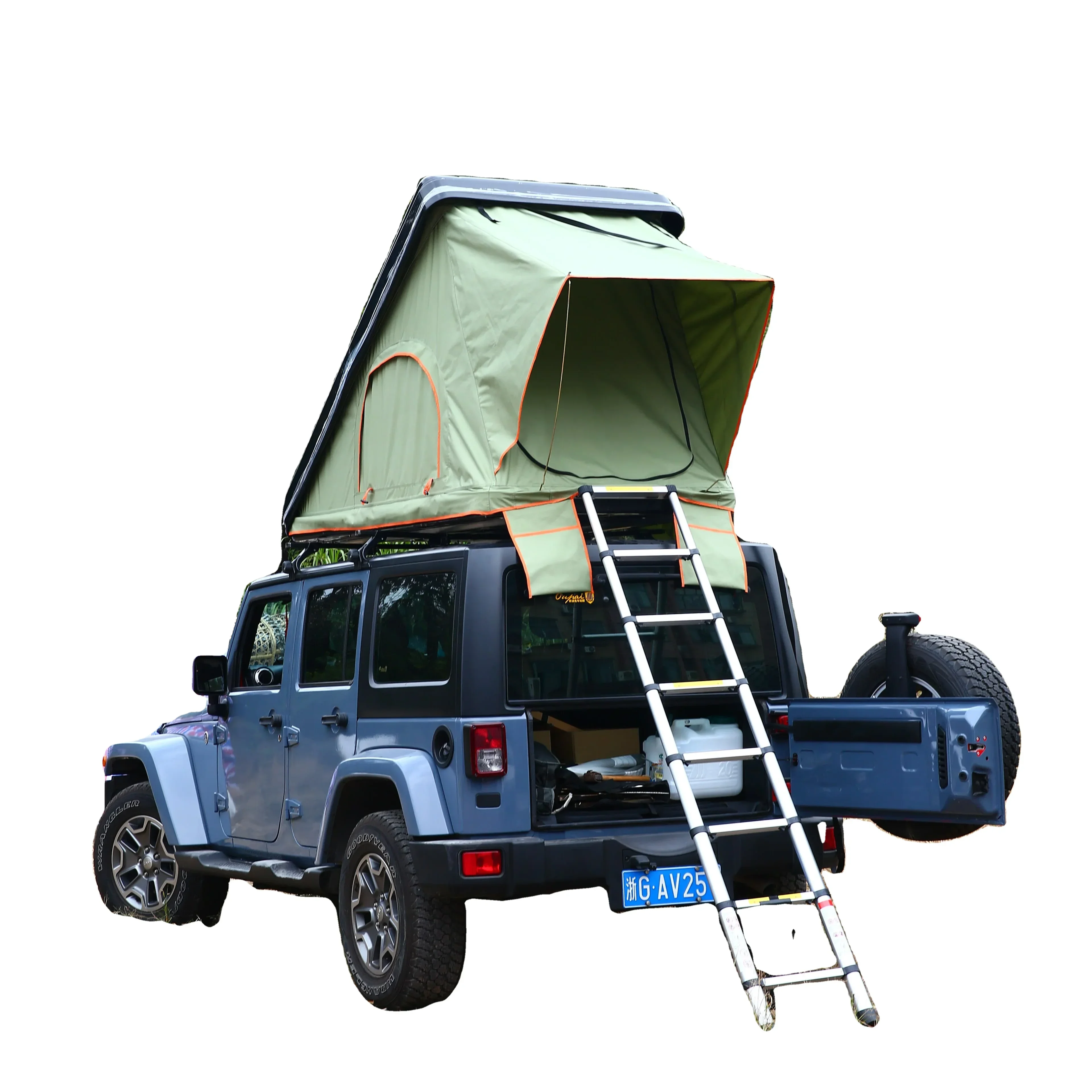 

Mini truck bed overland camper Aluminum Shell 2-3 Person Camping Car Tent With Annex SUV Rooftop