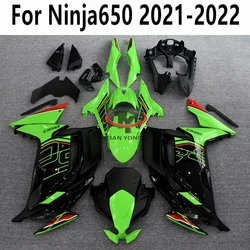 For Ninja650 2021-2022 Fit NINJA 650 Full Fairing Kit Bodywork Cowling New Printmaking 2023 Green geometric design black