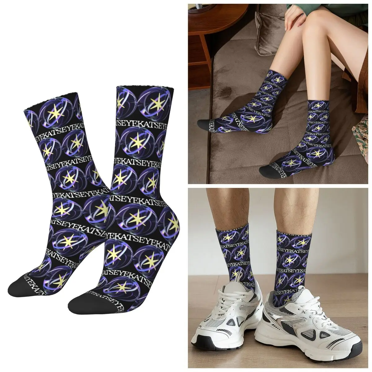 All Seasons Katseye Gnarly Logo Socks Harajuku Sport Middle Tube Socks Super Soft Stockings for Men Women Valentine's Day Gifts