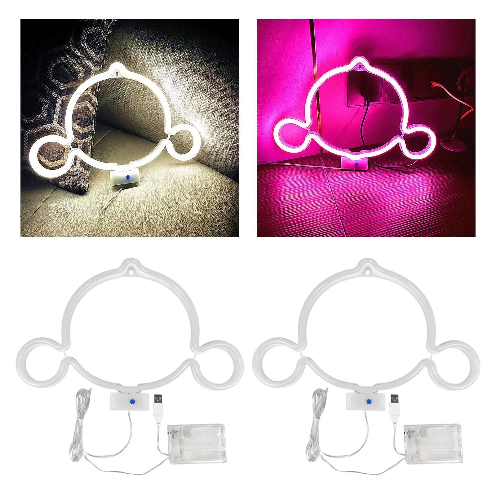 Monkey Neon Lamp Sign Atmosphere Lights Present for Home Ornament Photo Prop