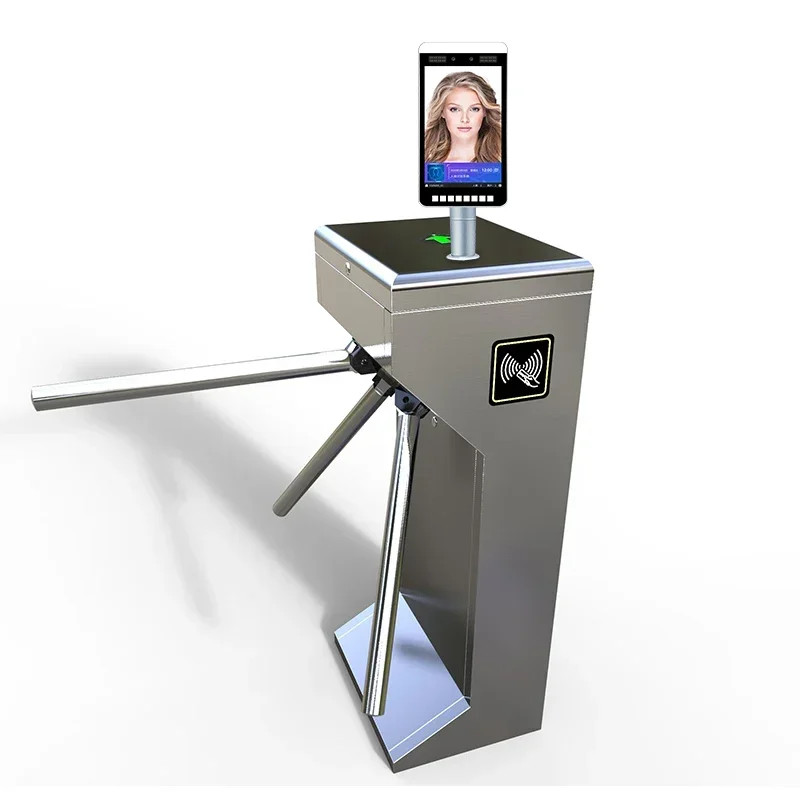 Face Recognition Access Control Face Recognition Temperature Detection Turnstile RFID Reader Swing Barrier Gate