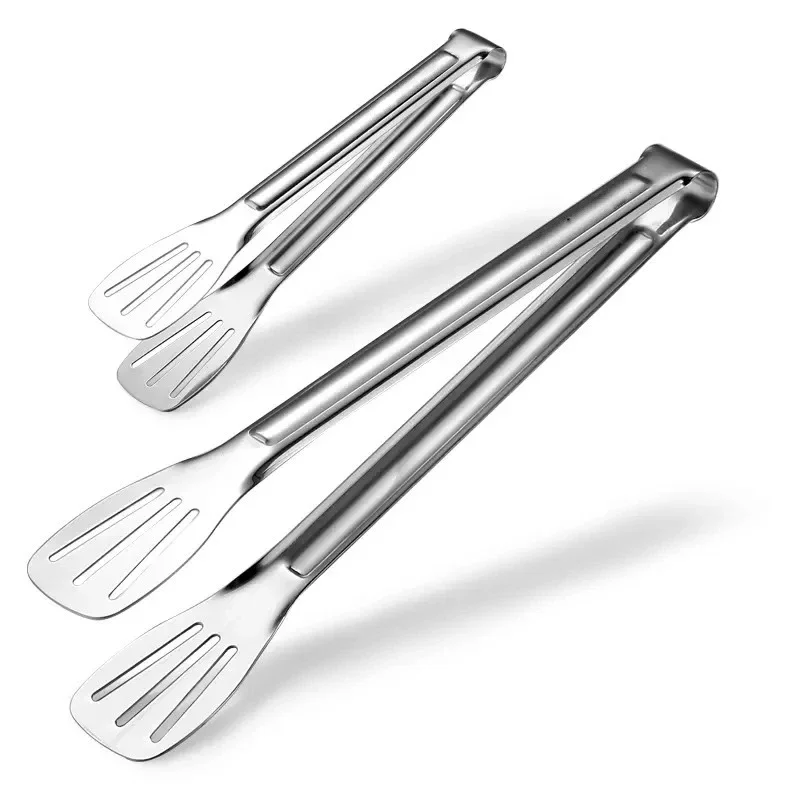Three-line Stainless Steel Food Tongs, Thickened Food Tongs, Barbecue Tongs, Steak, Bread, Grilled Meat Tongs, Outdoor Buffet