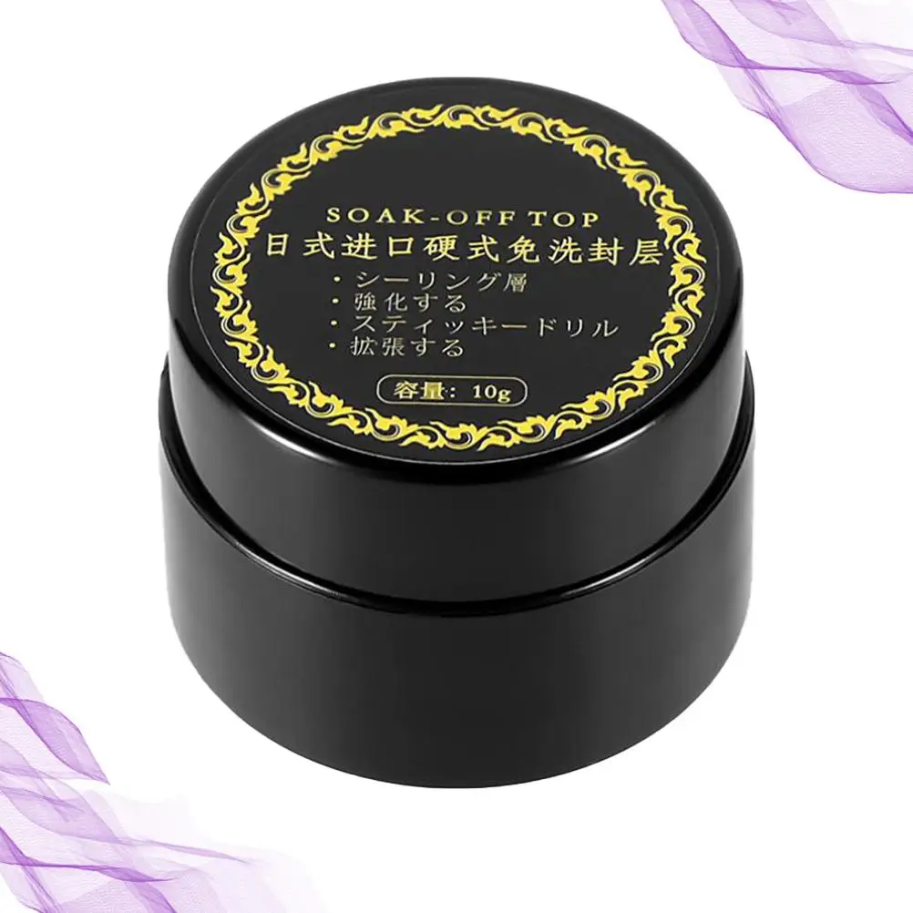 Gel per unghie sigillante Smalto nero Top Coat Duro per unghie Glitter Bottiglia personalizzata Polimerizzazione UV a lunga durata Nessun danno Regalo professionale