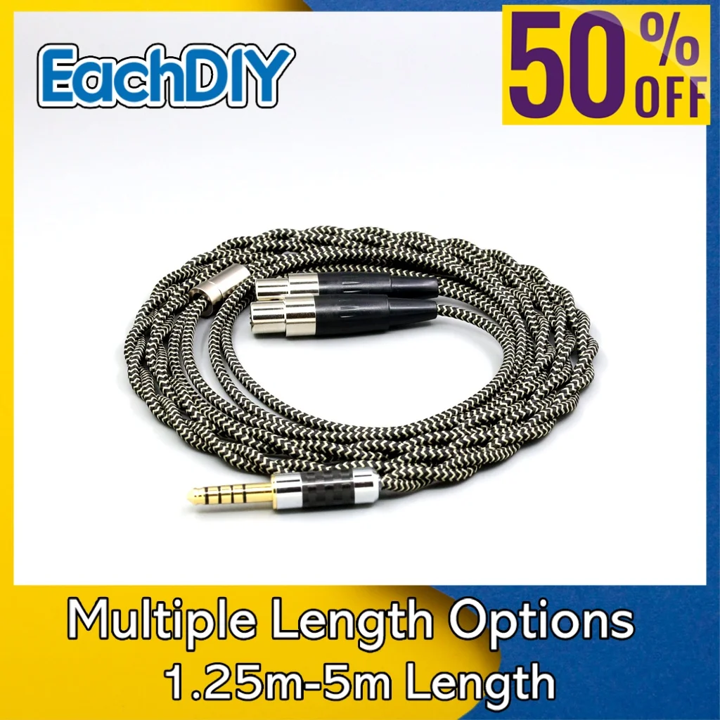 

2 Core 2.8mm Litz OFC Shield Braided Sleeve HIFI Earphone Cable For Audeze LCD-2 LCD-3 LCD-4z LCD-MX4 LCD-GX LCD-X LN008069