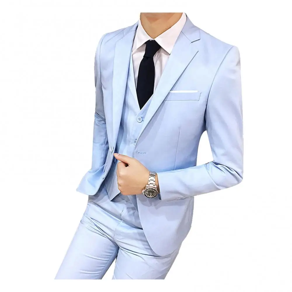 2021 Male Suits Blazer Slim Business Formal Dress Waistcoat Groom Man Suit Exquisite Weeding Office Set Thin Blazer