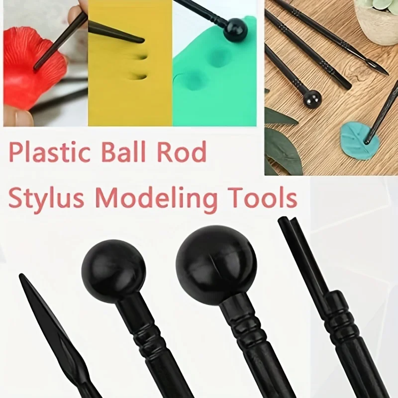 31pc Polymer Clay Modeling Set Ceramic Sculpting Tools Set With Bag Air Drying Clay Carving Tool Molding Ball Sticks Wood Knifes