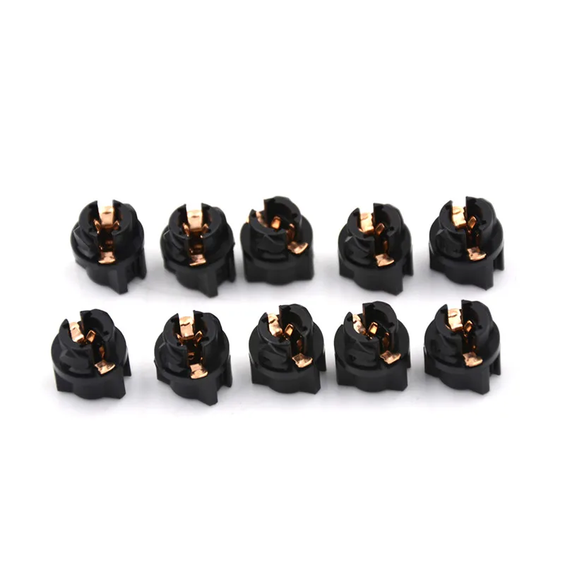 10Pcs T5 Socket Twist Lock Instrument Panel Cluster Plug Dash Light Bulb