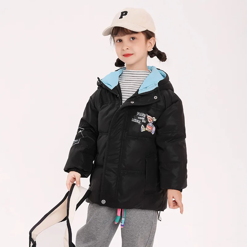 

Boys Down Coat Jacket Cotton Outerwear Windbreak 2023 Cute Thicken Velvet Winter Warm Ski Teenagers Children's Clothing