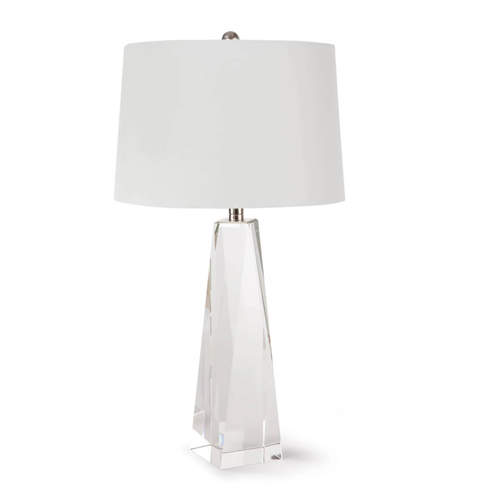 Crystal table lamp modern light luxury crystal table lamp European exquisite bedside decoration white fabric lampshade