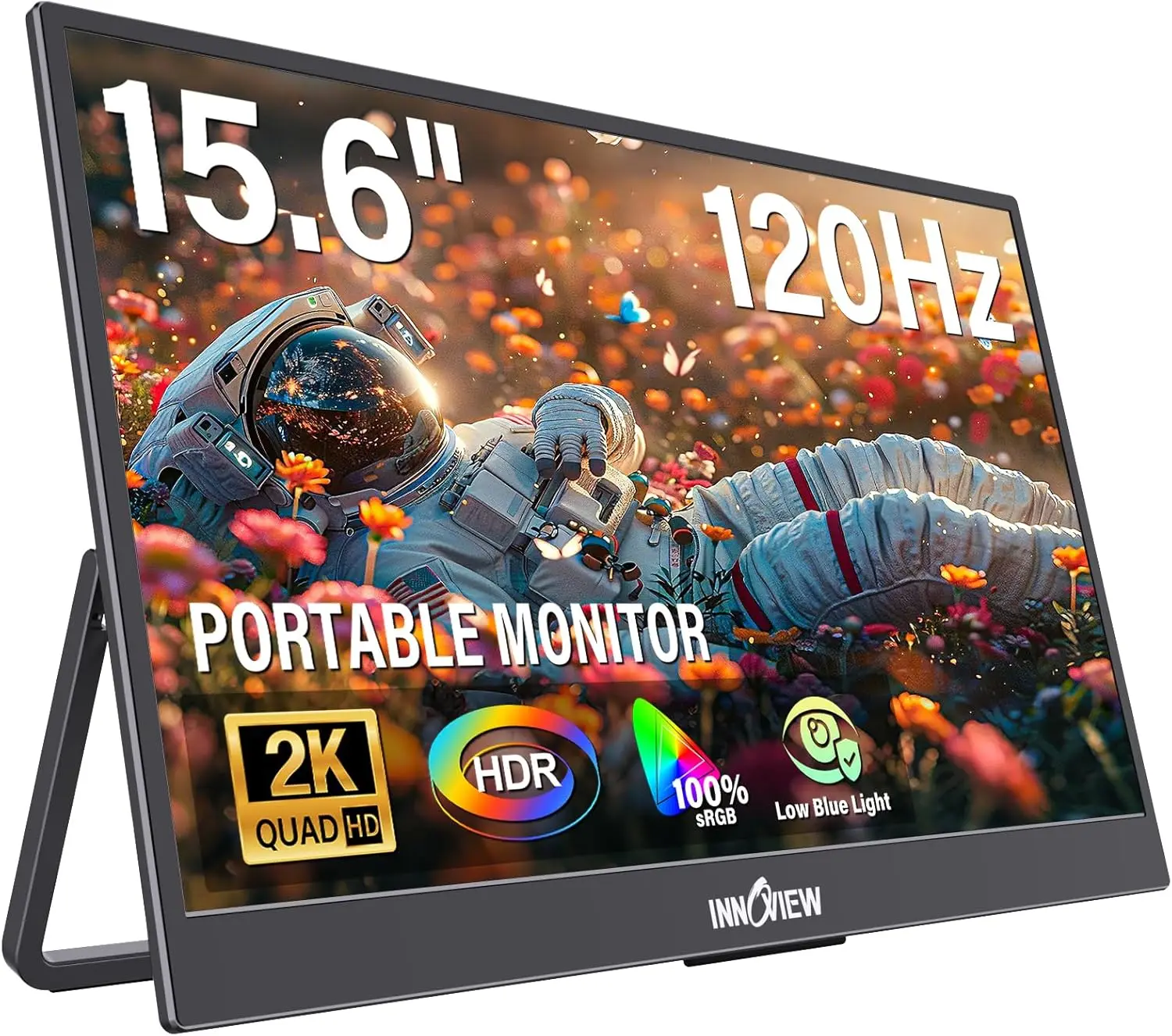 

15,6-дюймовый портативный монитор 120 Гц 2K QHD, 100% sRGB HDR, USB-C и HDMI для ноутбуков и игр