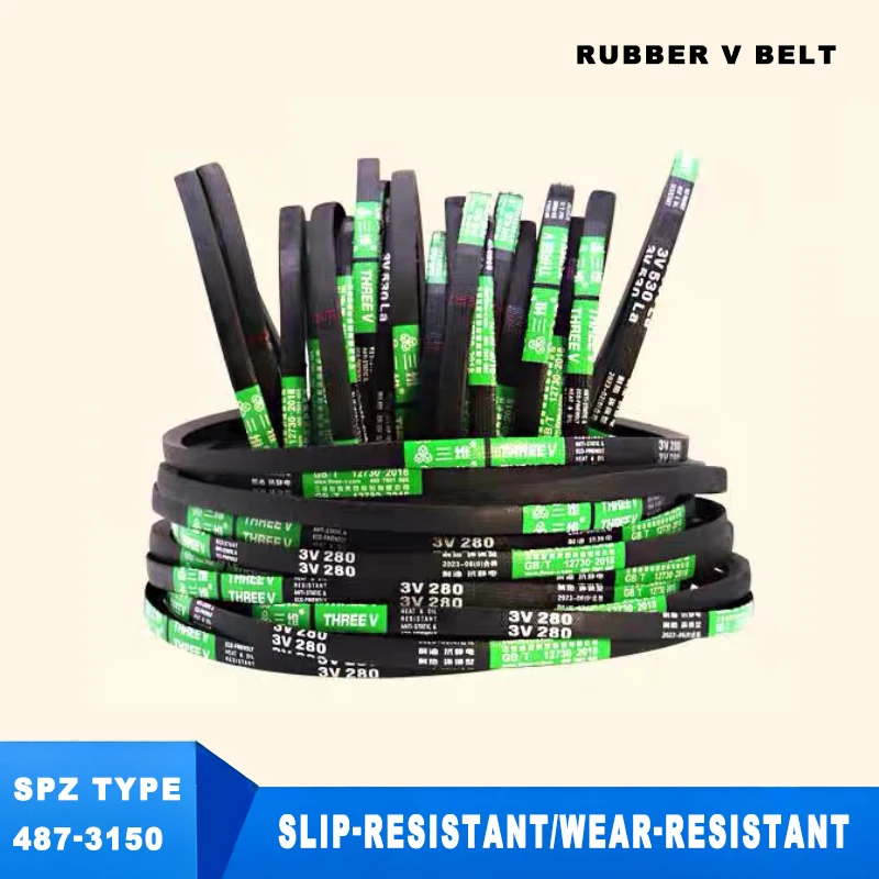 1Pcs Type SPZ 3V Drive Rubber V Belt Narrow Anti-Static Transport Strap Conveyor Belts Outer Circumference: SPZ - 487mm-1100mm