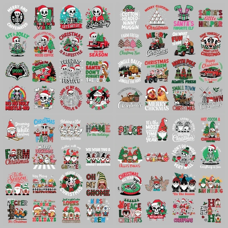 Printable Heat Transfer Vinyl - Мультяшные панк-наклейки с рождественской тематикой для