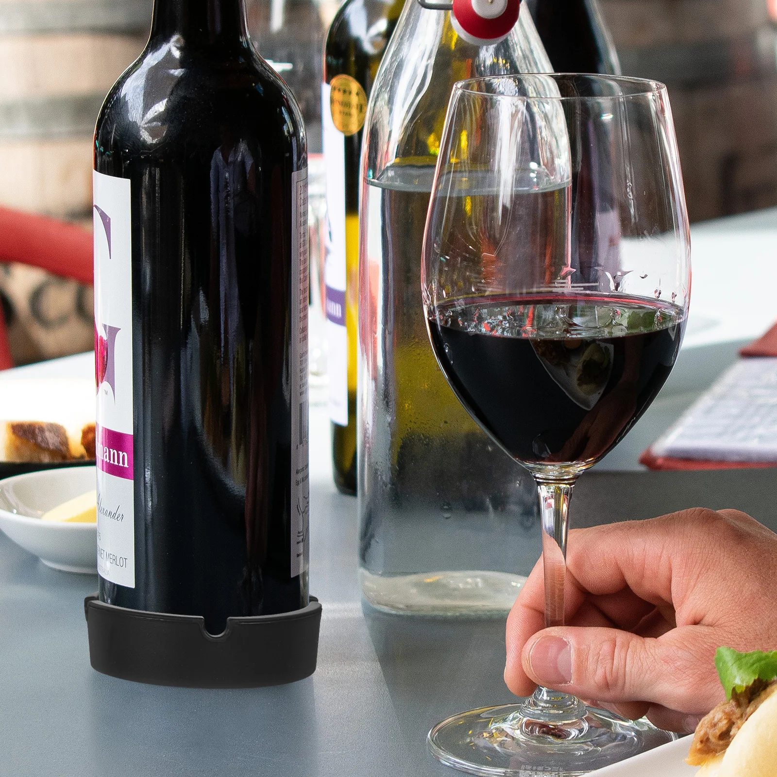

Beer Bottle Holder Silicone Non-Slip Wine Bottle Mat Reusable Washable Table Protector For Home Dining Wine