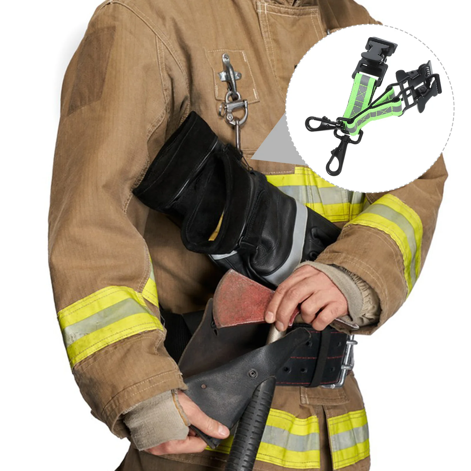 

Firefighter Work Gloves Holder Adjustable Iron Strap Duty Belt Fireman Protective Gear Firefighting Tools Accessories Double