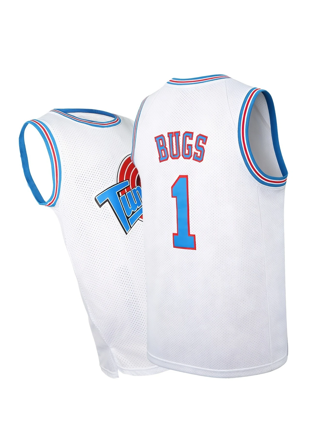 2026 Latest Red and Blue Border Number 1 Basketball Shirt for Men and Women, 3D Printed Fan Casual Fashion Top for Families