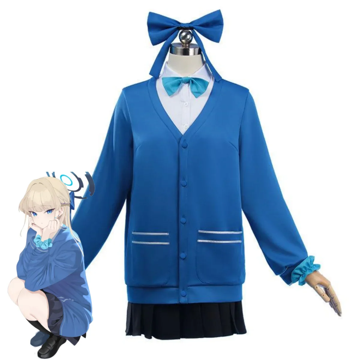 ゲームブルーアーカイブアスマトキコスプレ衣装日本-jk-制服セーターコートスカート女性素敵な-2025-クリスマスカーニバルスーツ