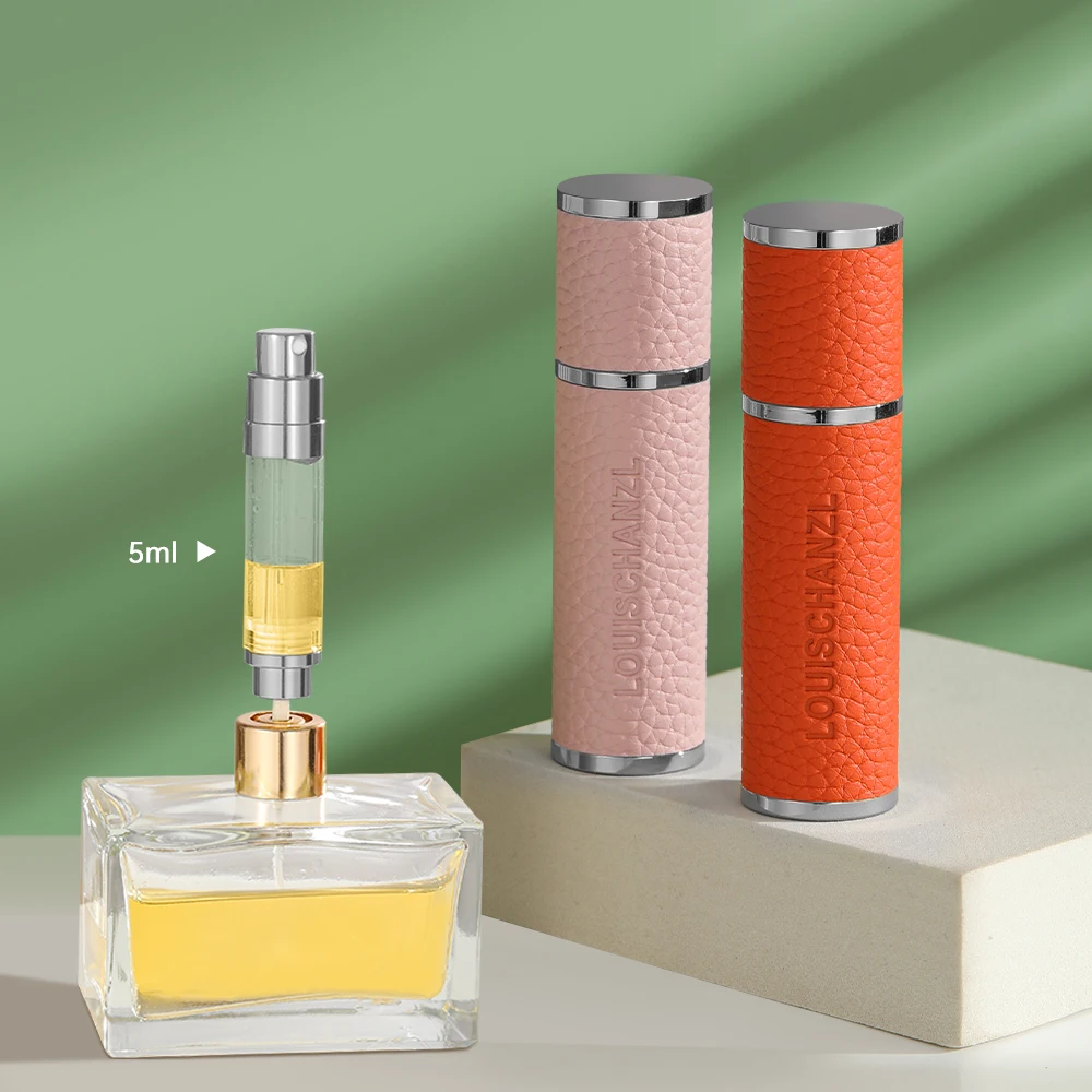 

2pcs 5ml Perfume Atomizer Bottle magnet Portable leather Sprayer for Boarding Tight Sealing Travel Perfume Spray gift
