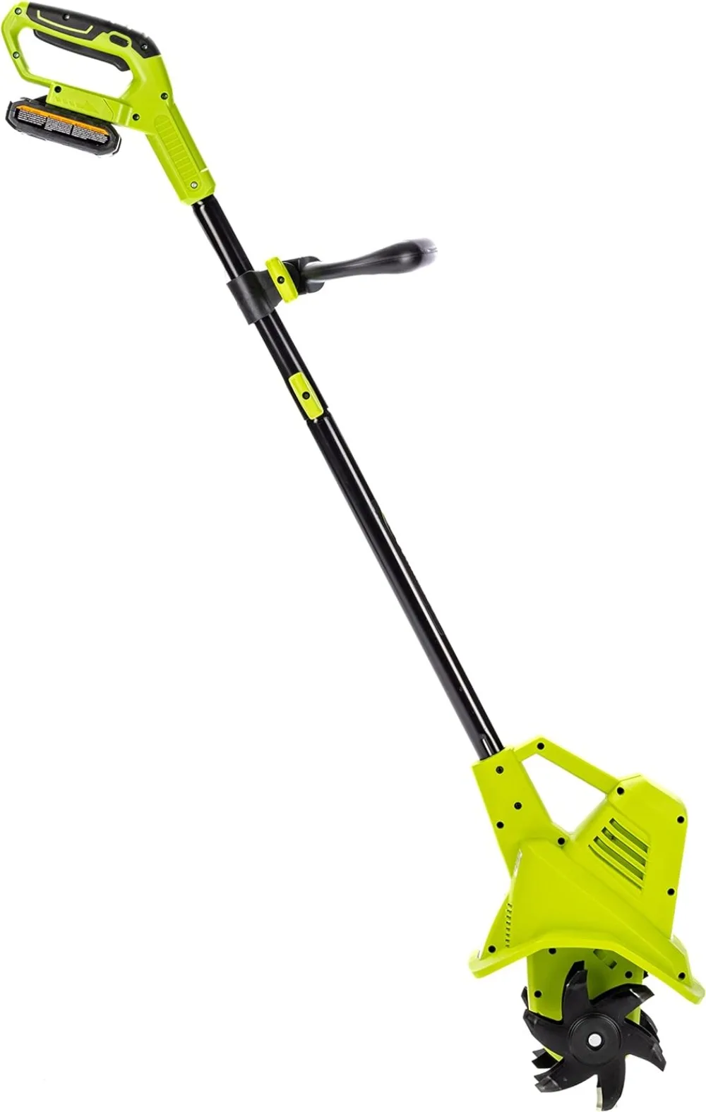 20-Volt 7.5-Inch Cordless Electric Garden Tiller Cultivator, (2AH Battery & Fast Charger Included), Green