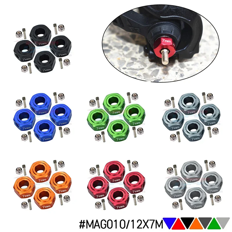 GPM Parts 12mm Metal Hex Adapter Thickness 7mm AR310779 for ARRMA GRANITE BIG ROCK SENTON 1/10 RC Model Car