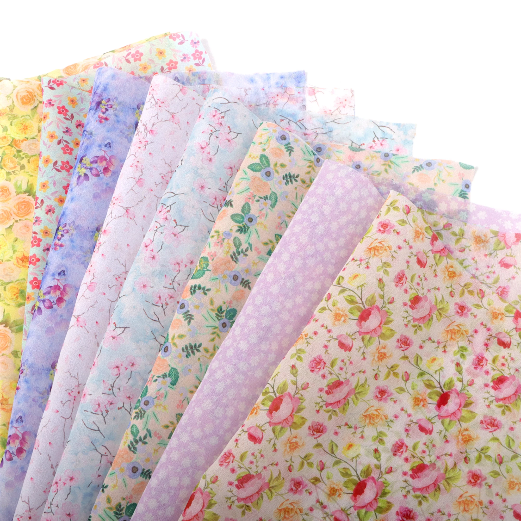 50*140cm Flower Floral Organza Chiffon Yarn Lace Mesh Gauze Tulle Fabric Sewing Supplies Dress DIY Needlework Garment Curtains