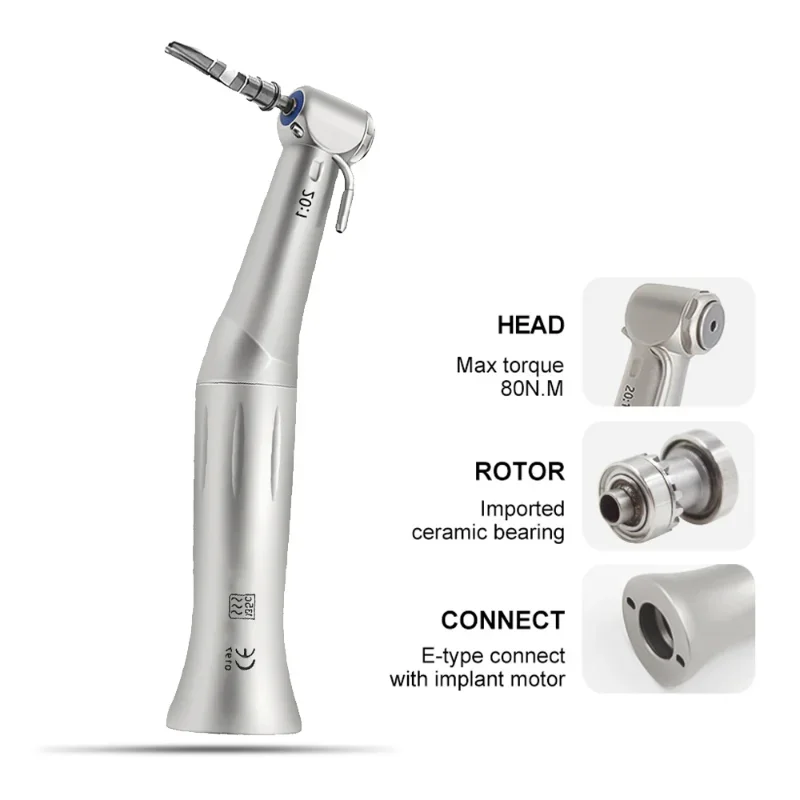 

Denspay Dental Low Speed Handpiece 20:1 Reduction Implant Surgery Contra Angle Handpiece S-MAX SG20 Air Turbine Dentistry Tools