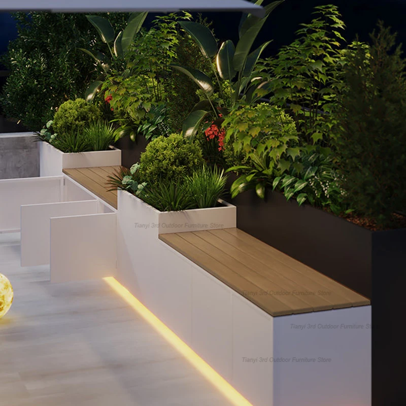 

Скандинавская роскошная скамья-кашпо для цветов, современный уличный шкаф-тумба для хранения на балконе/в саду, мебель для улицы Muebles Jardin FYSS