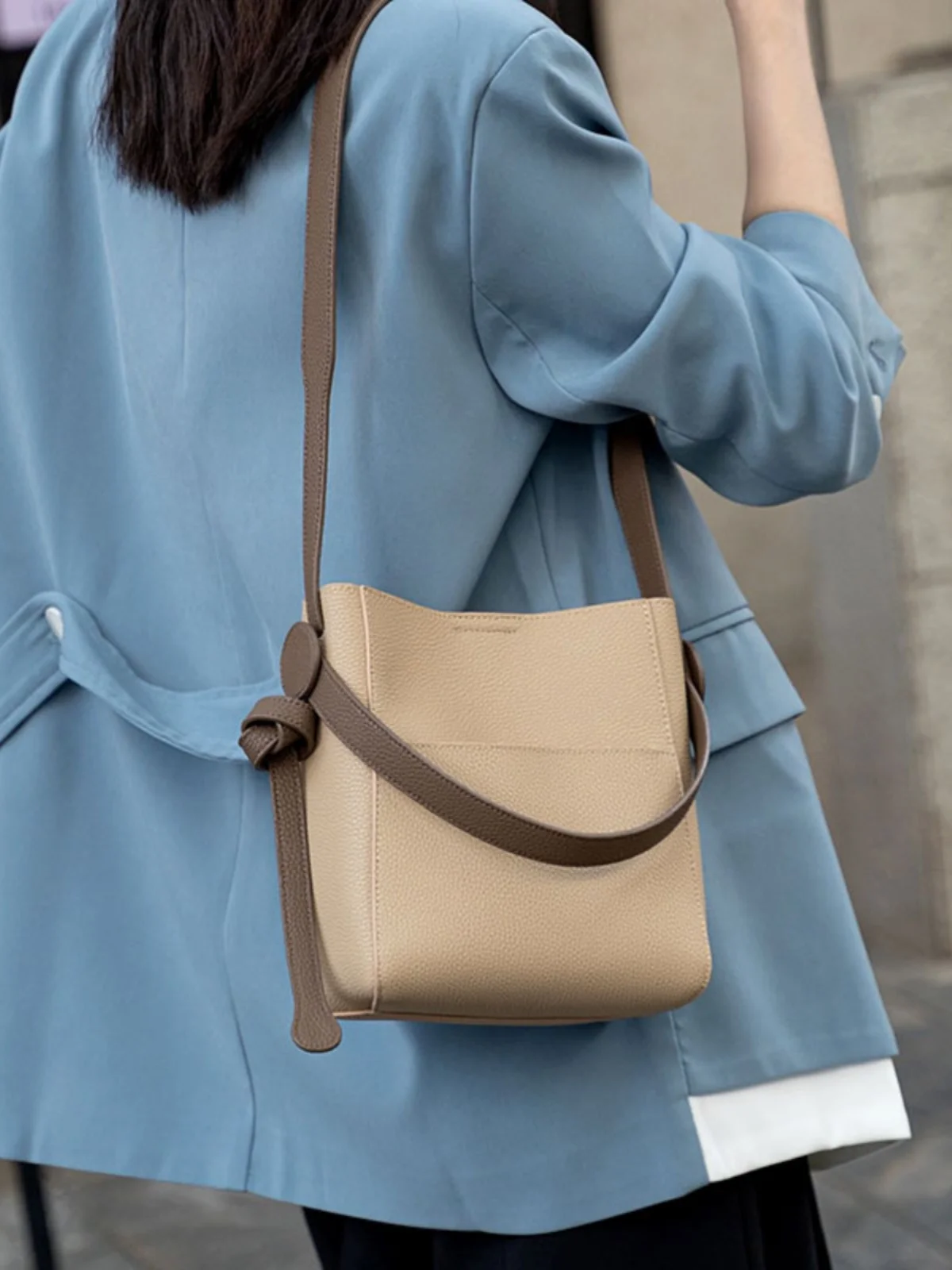 

Большая кожаная сумка-мешок Capaci, женская сумка через плечо, универсальная высококачественная повседневная сумка, бренд J.C Alba