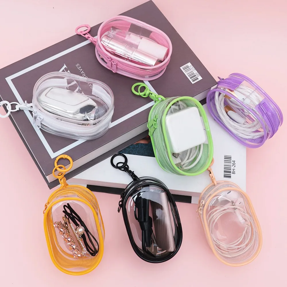 With Keychain Phone Charger Bag Transparent Anti Drop Data Cable Storage Bag Waterproof Portable Digital Storage Bag