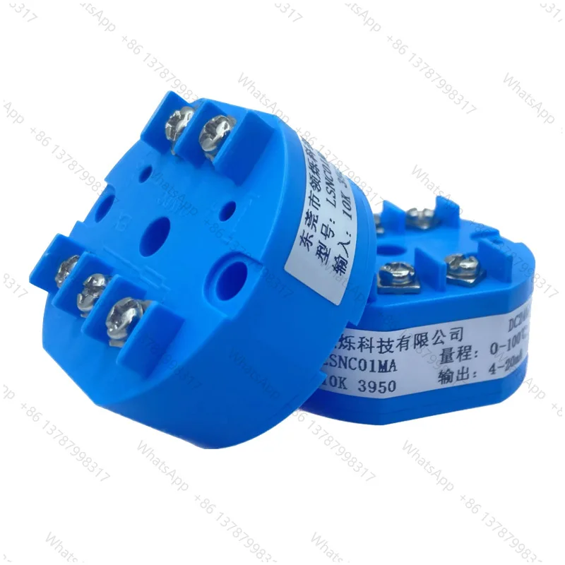 Integrated Temperature Transmitter NTC to 4-20mA Input 10K3950 to Analog Rail Mounting Round Module