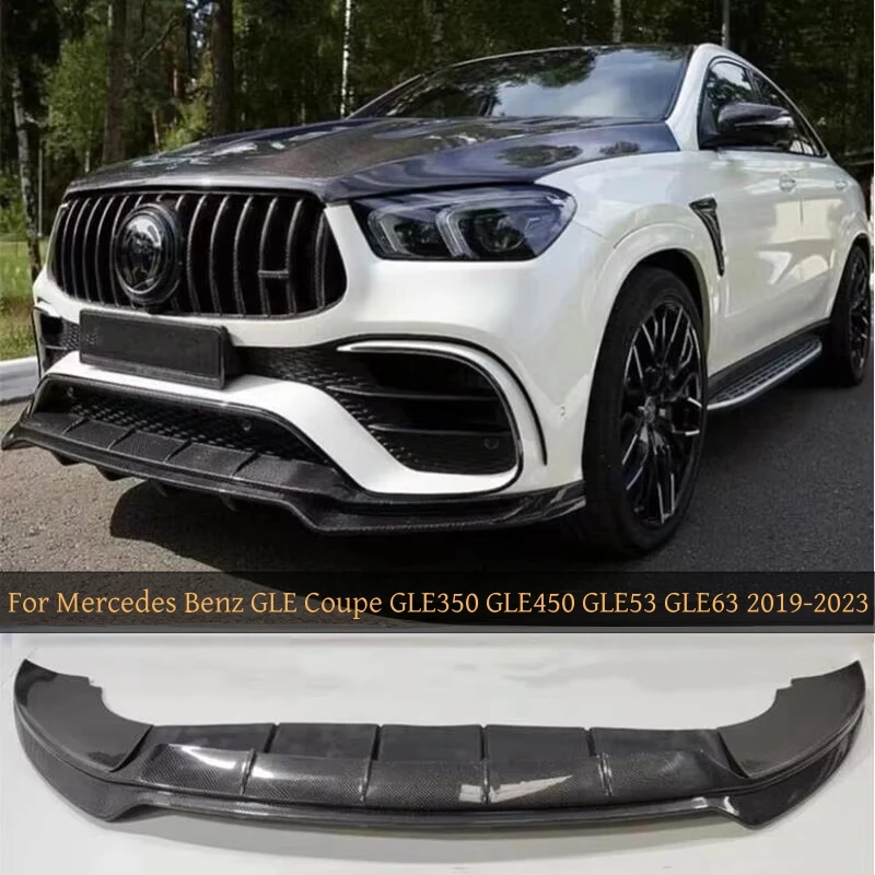 

For Mercedes Benz GLE Coupe GLE350 GLE450 GLE53 GLE63 2019-2023 Real Carbon Fiber Front Lip Diffuser Spoiler Kit Refits Upgrade