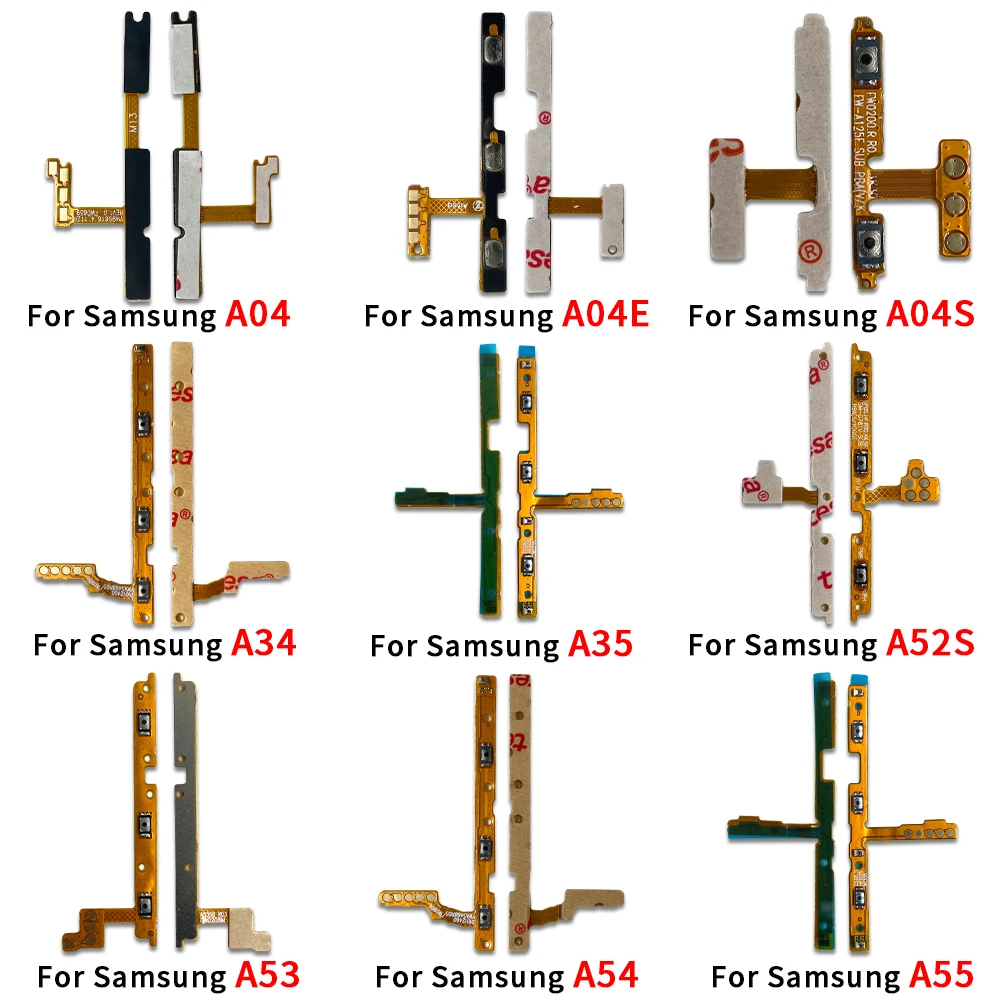 Power On Off Volume Side Button Key Flex Cable For Samsung A14 4G A145F A15 5G A23 4G A24 A34 A35 A52S A53 A54 A55 A04 A04S A04E